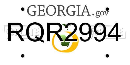 RQR2994 Georgia License Plate