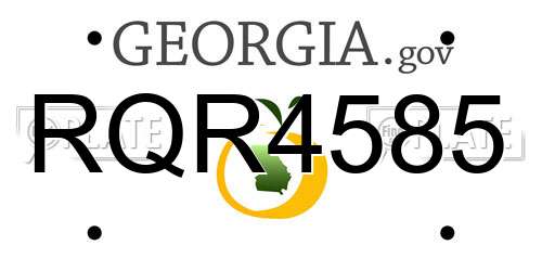 RQR4585 Georgia License Plate