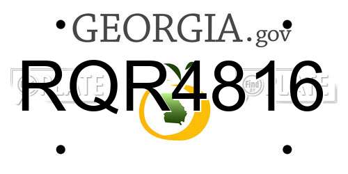 RQR4816 Georgia License Plate