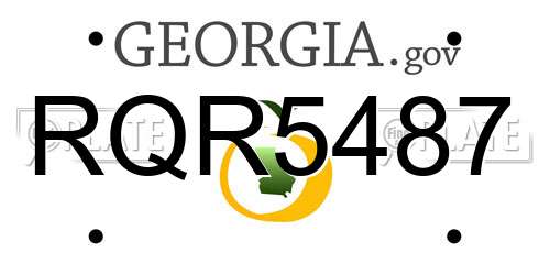 RQR5487 Georgia License Plate
