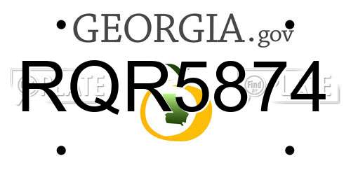 RQR5874 Georgia License Plate