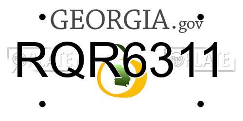 RQR6311 Georgia License Plate