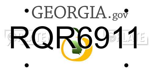 RQR6911 Georgia License Plate