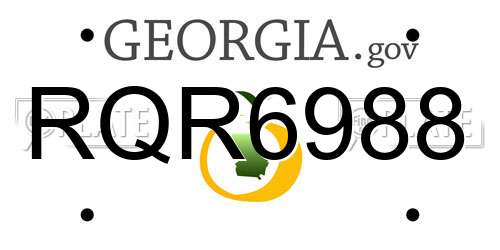 RQR6988 Georgia License Plate
