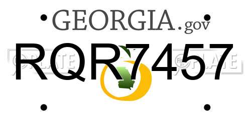 RQR7457 Georgia License Plate