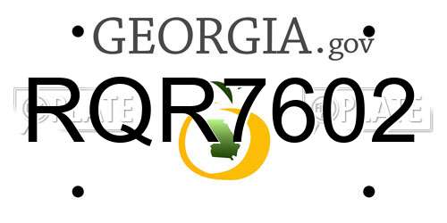 RQR7602 Georgia License Plate