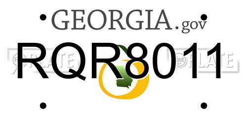 RQR8011 Georgia License Plate