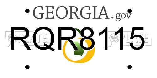 RQR8115 Georgia License Plate