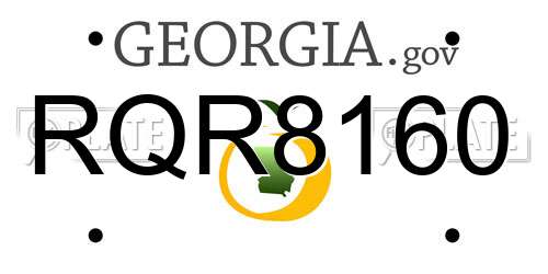 RQR8160 Georgia License Plate