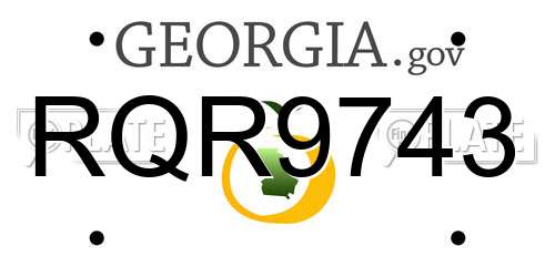 RQR9743 Georgia License Plate