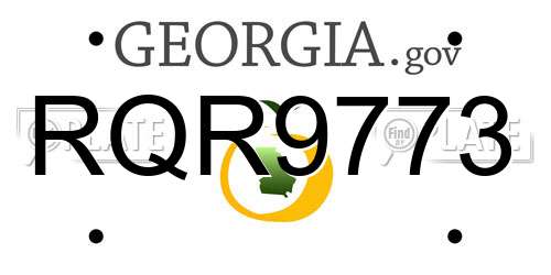 RQR9773 Georgia License Plate