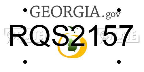 RQS2157 Georgia License Plate