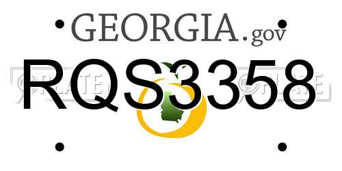 RQS3358 Georgia License Plate