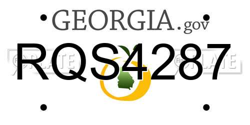 RQS4287 Georgia License Plate