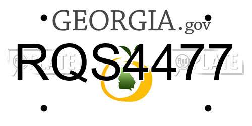 RQS4477 Georgia License Plate