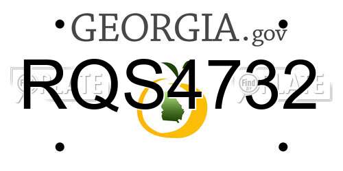 RQS4732 Georgia License Plate