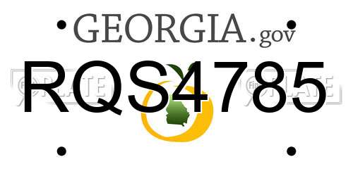 RQS4785 Georgia License Plate
