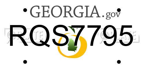 RQS7795 Georgia License Plate