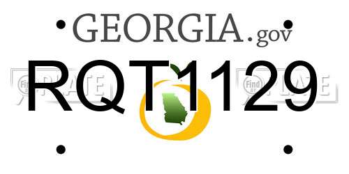 RQT1129 Georgia License Plate