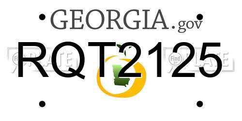 RQT2125 Georgia License Plate
