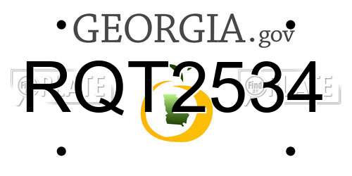 RQT2534 Georgia License Plate