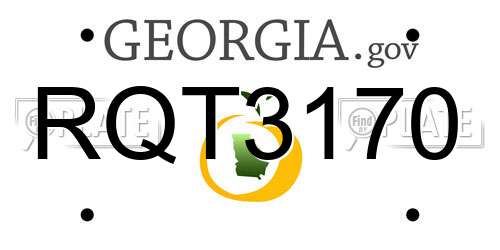 RQT3170 Georgia License Plate