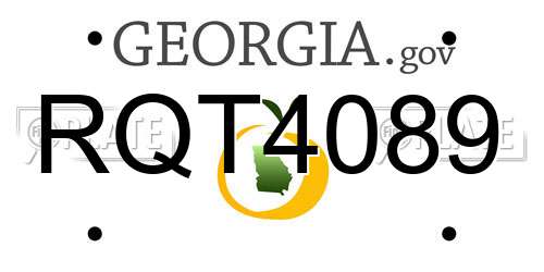 RQT4089 Georgia License Plate