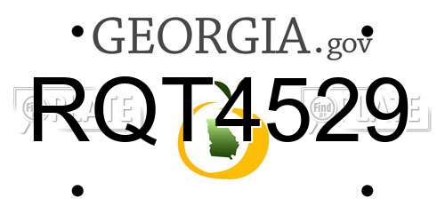 RQT4529 Georgia License Plate