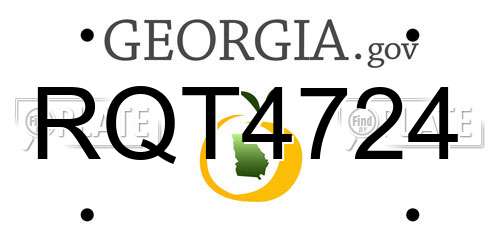 RQT4724 Georgia License Plate