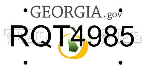 RQT4985 Georgia License Plate