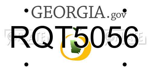 RQT5056 Georgia License Plate
