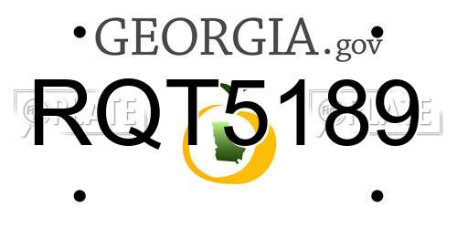 RQT5189 Georgia License Plate