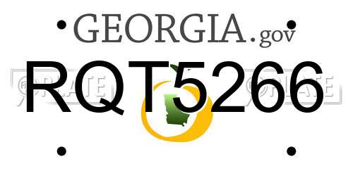 RQT5266 Georgia License Plate