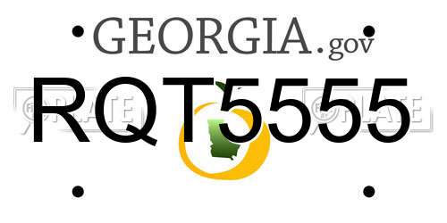 RQT5555 Georgia License Plate