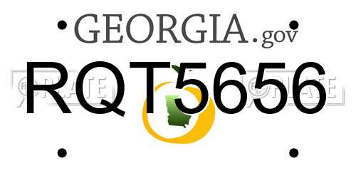 RQT5656 Georgia License Plate