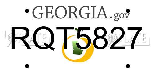 RQT5827 Georgia License Plate