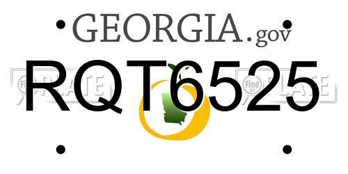 RQT6525 Georgia License Plate