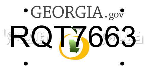 RQT7663 Georgia License Plate