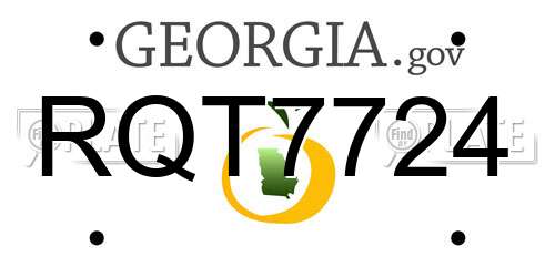 RQT7724 Georgia License Plate