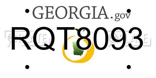 RQT8093 Georgia License Plate