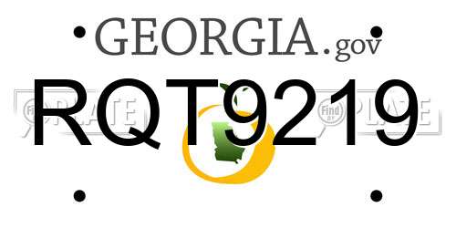 RQT9219 Georgia License Plate