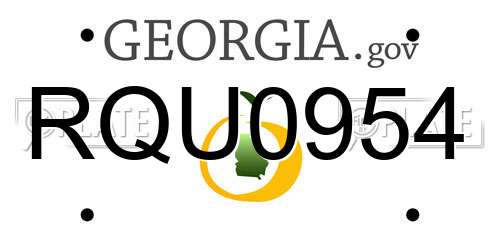 RQU0954 Georgia License Plate