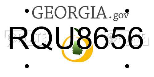RQU8656 Georgia License Plate