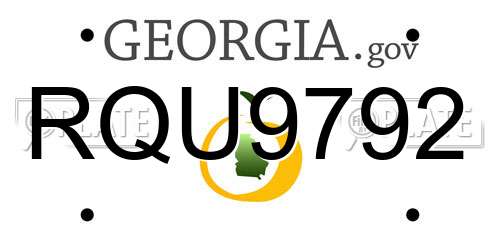 RQU9792 Georgia License Plate