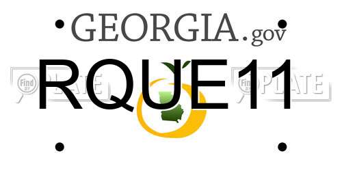 RQUE11 Georgia License Plate