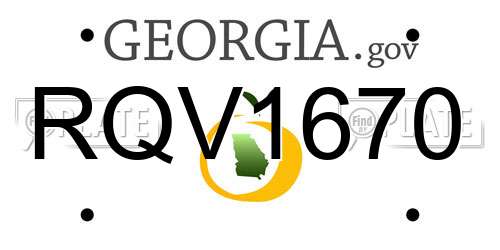 RQV1670 Georgia License Plate
