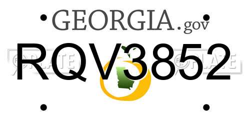 RQV3852 Georgia License Plate