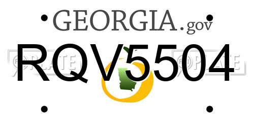 RQV5504 Georgia License Plate