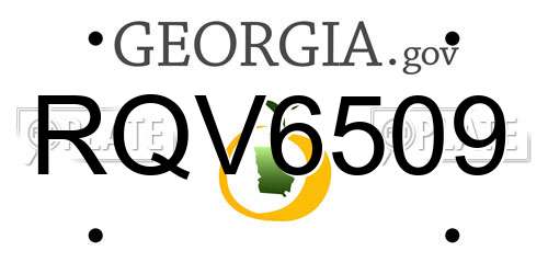 RQV6509 Georgia License Plate