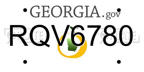 RQV6780 Georgia License Plate